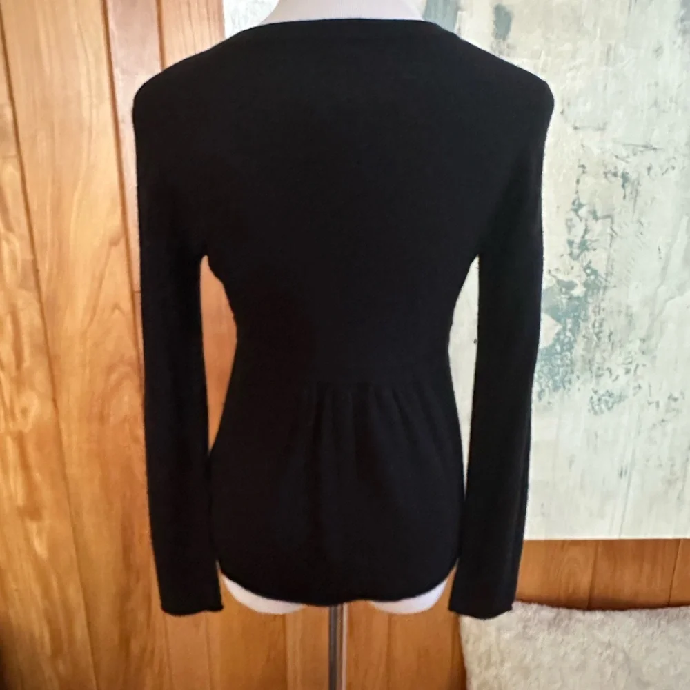 J. Crew Black V-Neck Long Sleeve Sweater